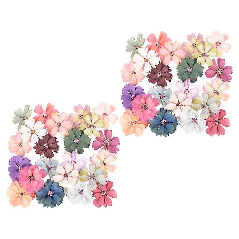 Fake Flower Craft Decor Mini Flower Craft Diy Projects Women Assorted Color 5x5cm Round Style 50Pcs