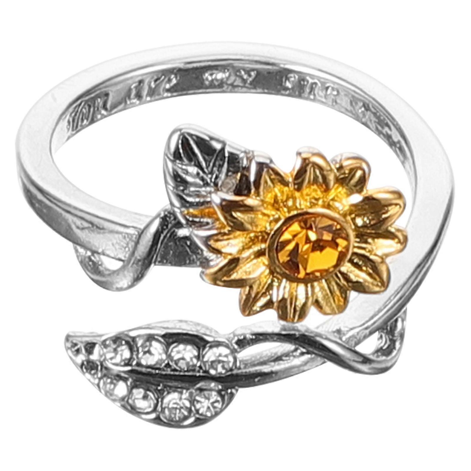 Çiçek Ayarlanabilir Açık Halka Ayçiçeği Papatya Çiçek Şekli Zarif Akşam Partisi Çok 2x2 CM Dekorasyon 1 Paket