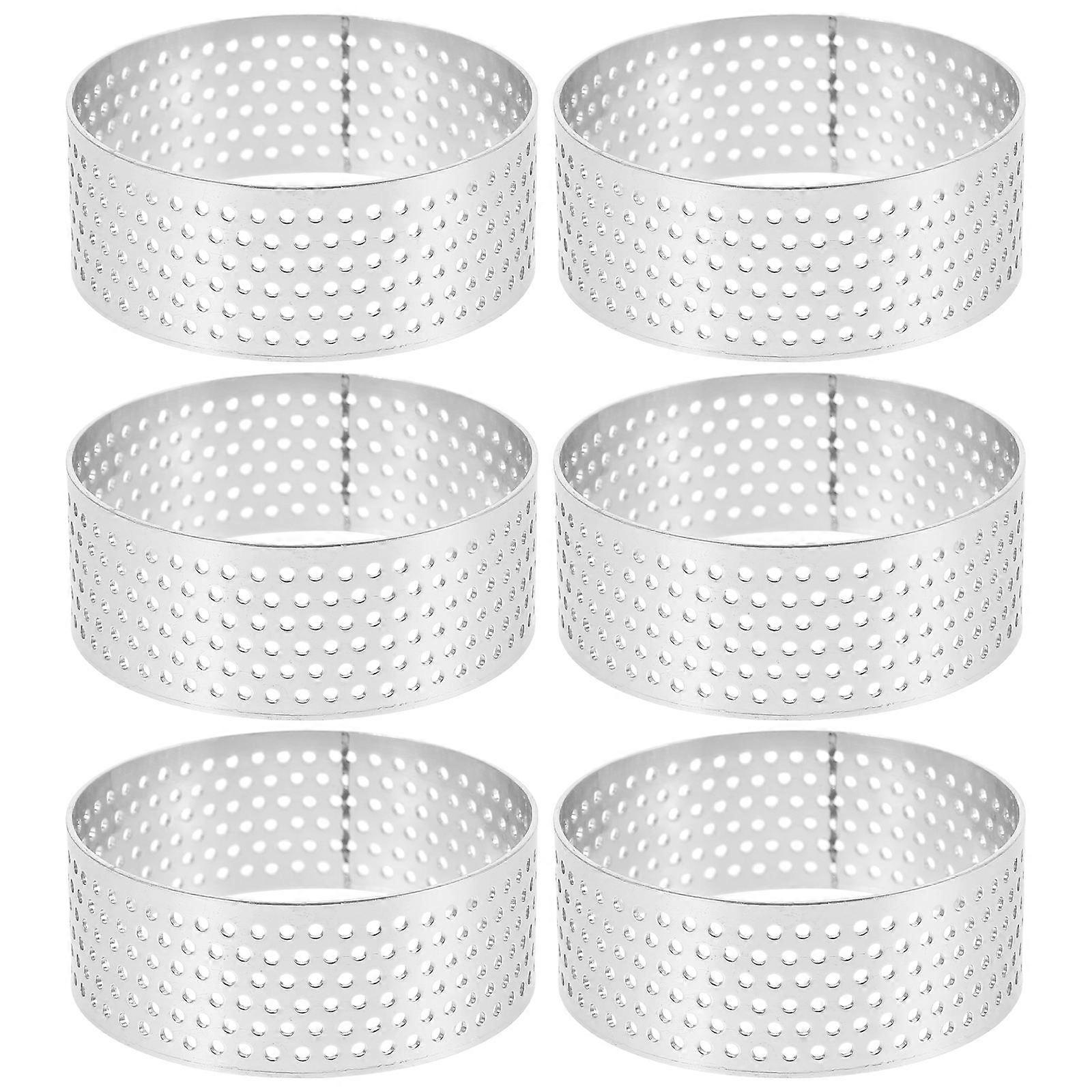 Round Mousse Circle Stainless Steel Cake Rings Baking Shaping Tool 6Pcs For DIY Lovers