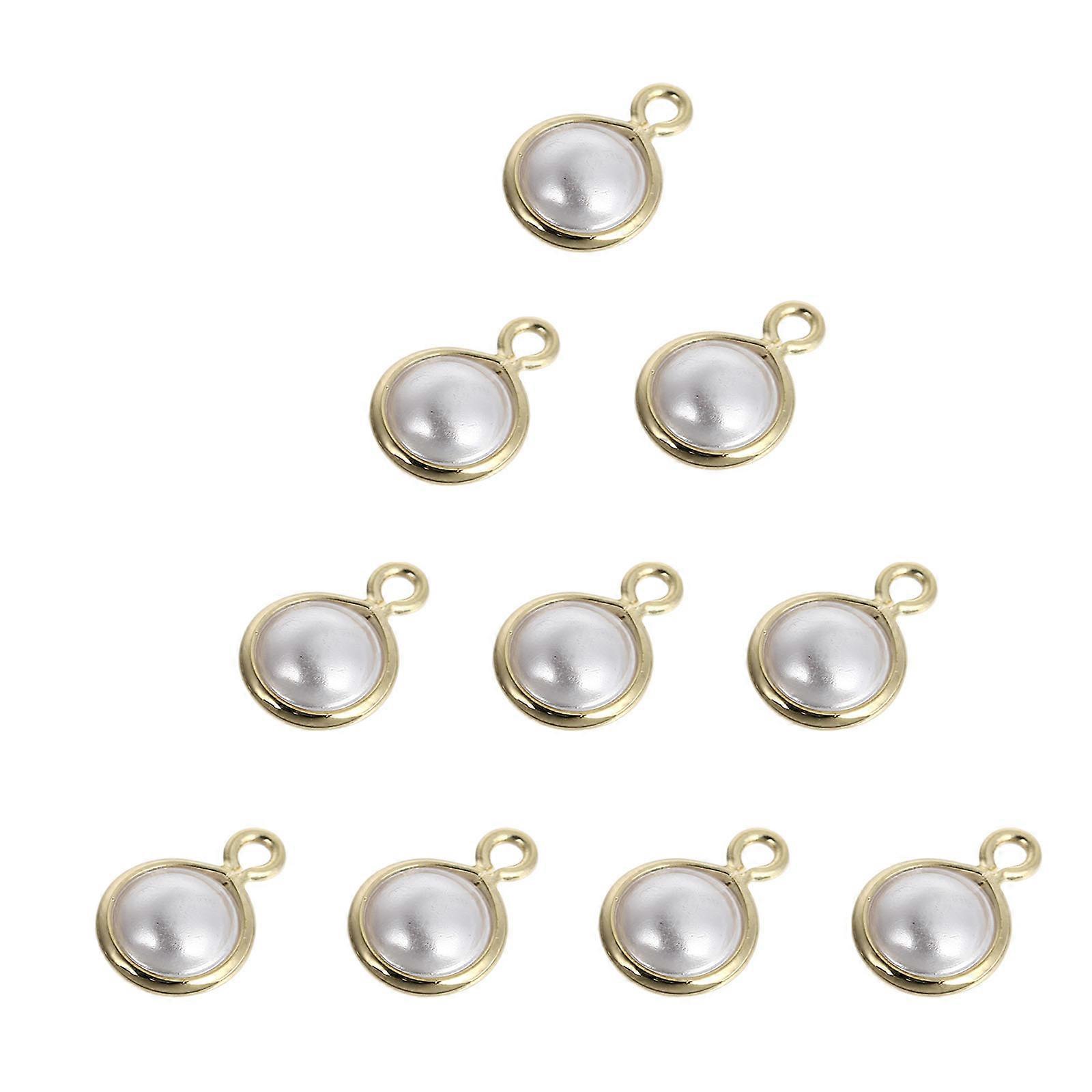 Faux Pearl Charms for DIY Jewelry Making Elegant Copper Artificial Pearls for Decoration Multi Color
