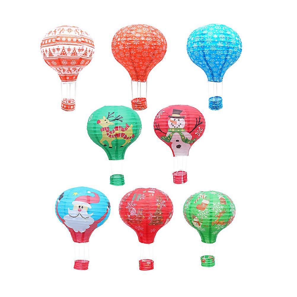 Round Paper Hot Air Festive Style Christmas Party 30 x 30 x 30 Cm 8 Pcs