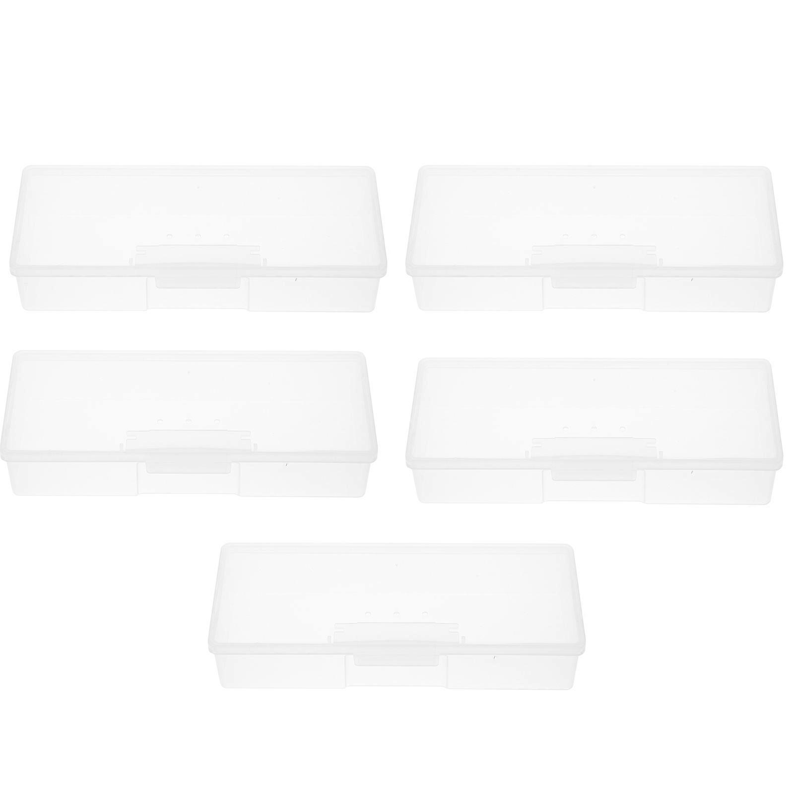 Nail Kit Storage Organizer Rectangular Shape Small Items 19x7.5cm Dustproof 5Set