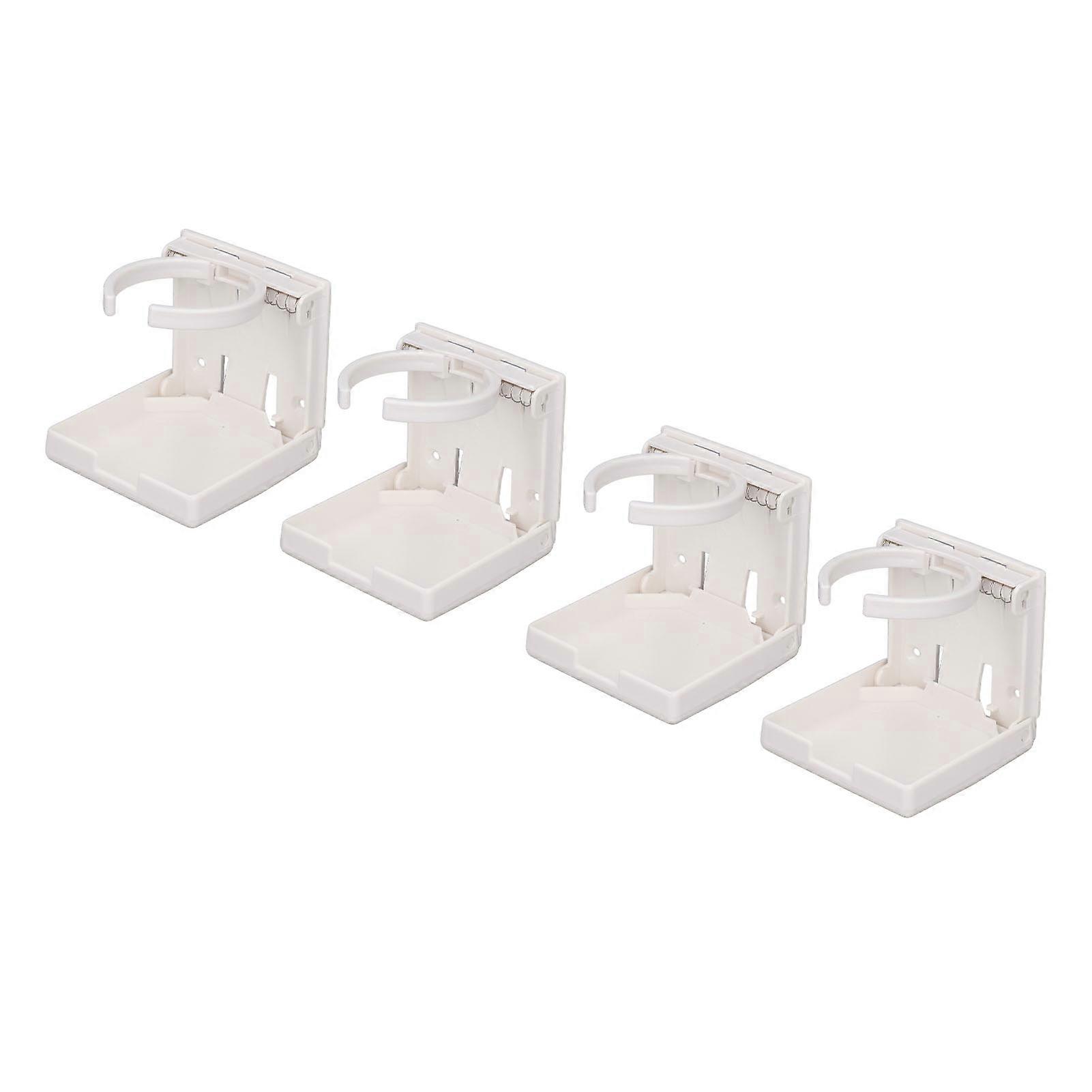 4PCS πτυσσόμενος κάτοχος ποτών κατόχων ποτών διευθετήσιμος για το πλοίο αυτοκινήτων RV κάθετος ή τοποθετημένος στον τοίχο άσπρος