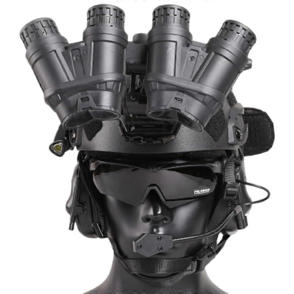 Tactical Airsoft Rapid Helmet Game Set with Headset ABS Plastic NVG Mount (BK2, 5560 cm)