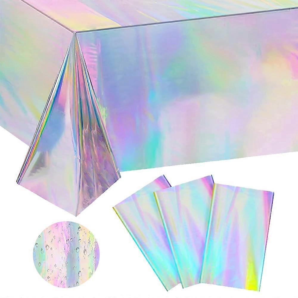 Pack of 3 Colorful Waterproof Plastic Tablecloths for Children's Birthday Parties, Rectangle 137 x 274 cm