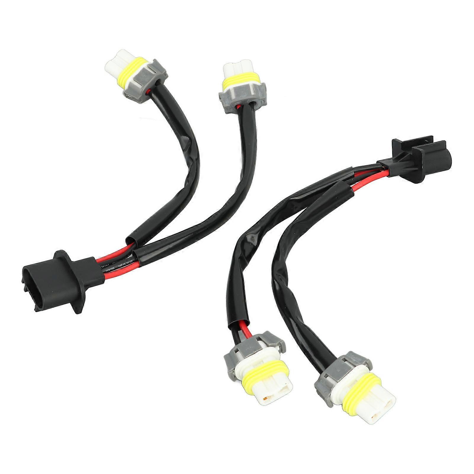 2 stk frontlykter ledningsnettadapter H13 9008 hann til 9005 9006 kvinnelig 2-veis splitterledningsadapter for lastebil pickup LED-ledningskabelplugg