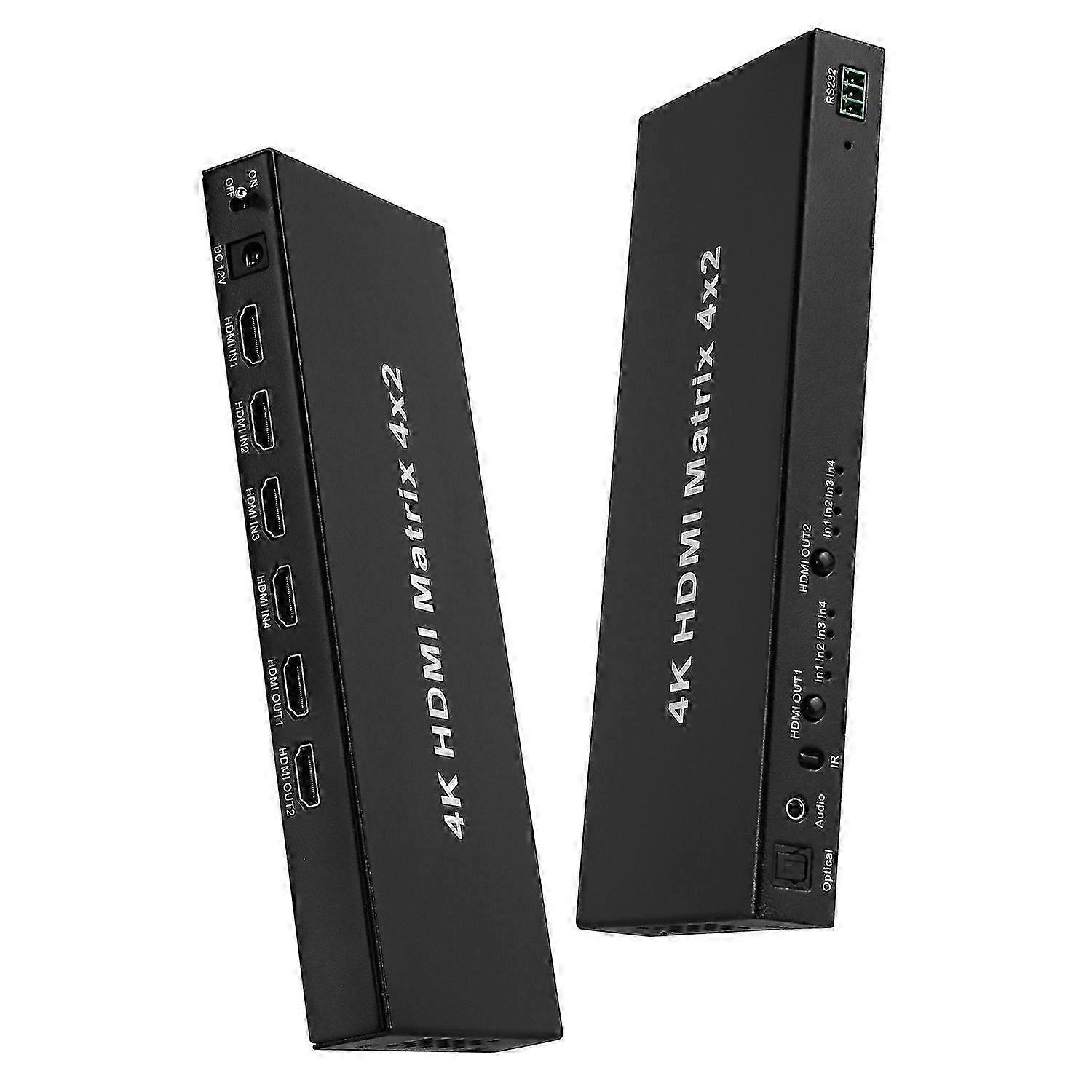 HDMI Matrix 4 In 2 Out Splitter 4K 30Hz HD Video Switcher Compatible with Certain Brands - AU Plug