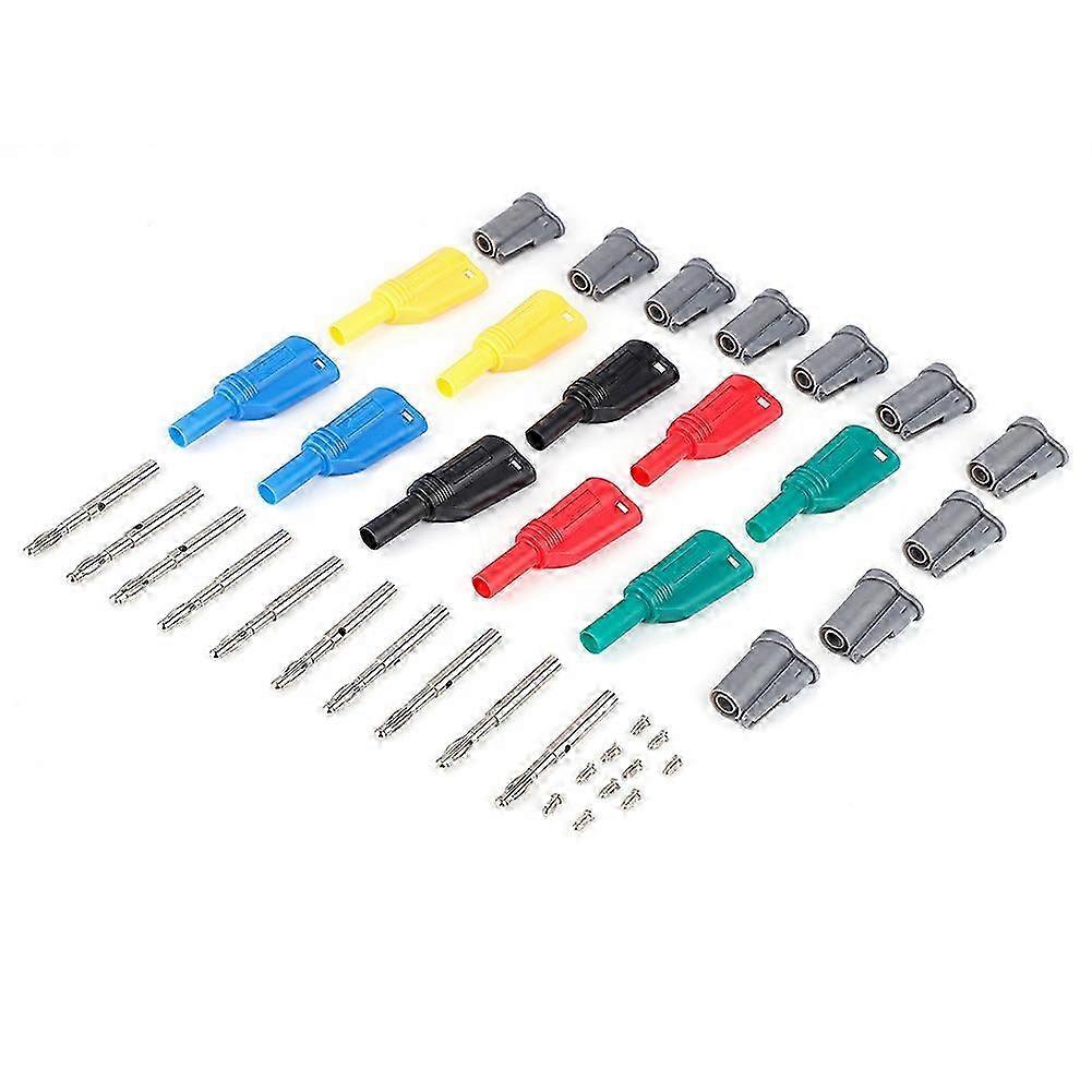 10 Sets 4mm Banana Plug Multimeter Connector for Welding/Assembly Screw Fixing