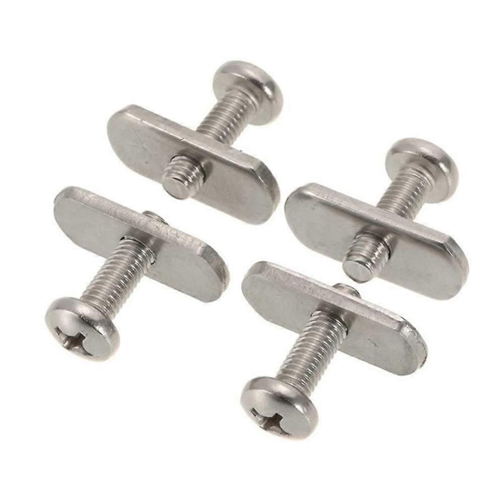 Kayak Rail Screws Stainless Steel, 4 Sets Track Screws and Nuts, Kayak Mounting Replacement Kit Silver