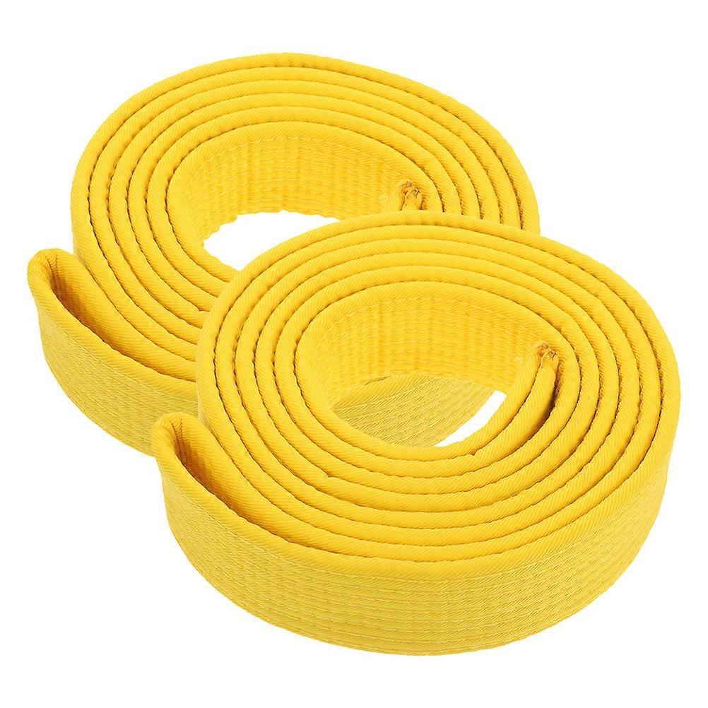 Ceinture de Karaté Ceinture de Taekwondo Portable Multifonction Jaune 240.00X4.00X0.30CM Coton 2Set