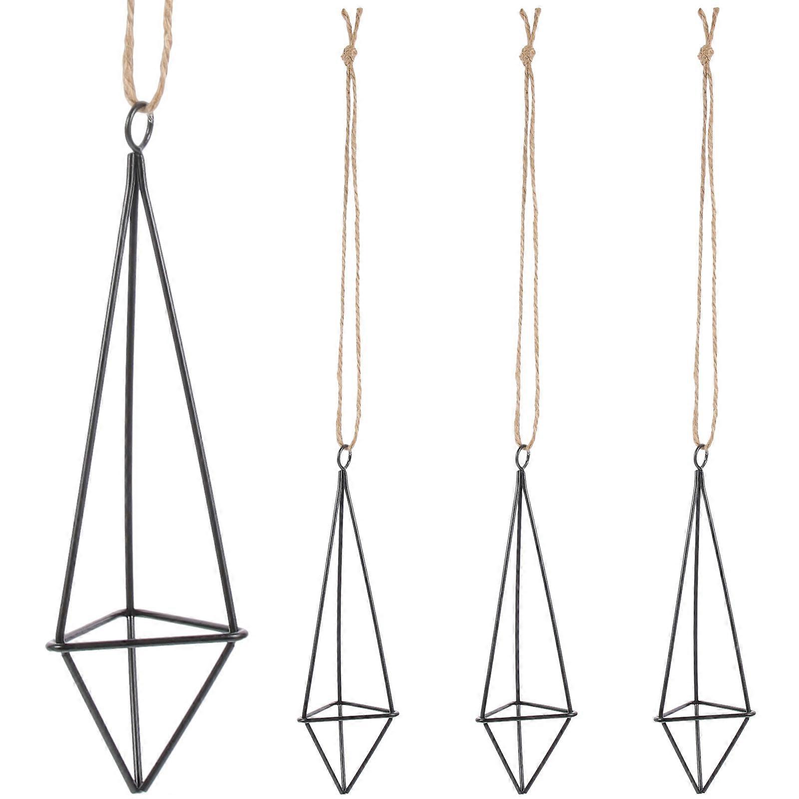 4pcs Air Plant Hanger – Geometric Hanging Holders for Indoor Wall or Tabletop Display