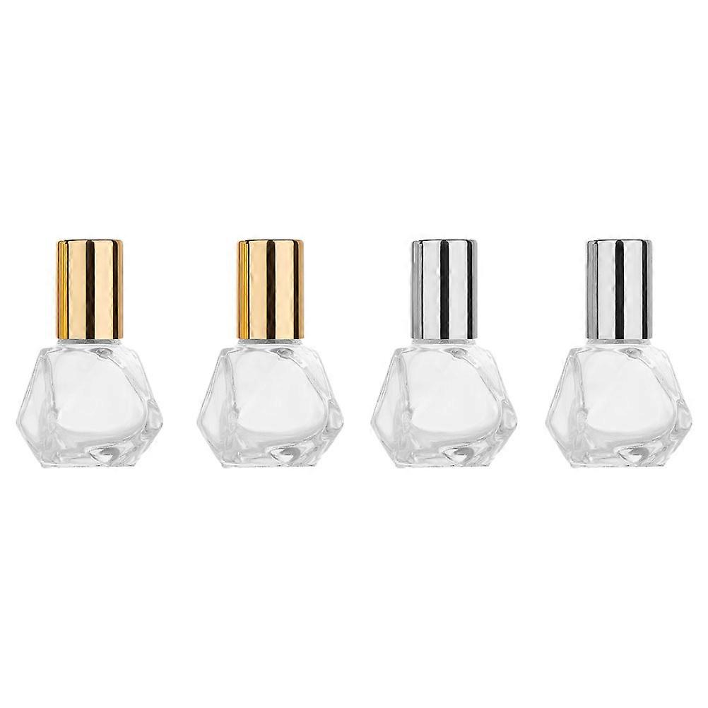 Roller Shape Essential Oil Bottles Clear Dispense Liquid Travel 4Pcs