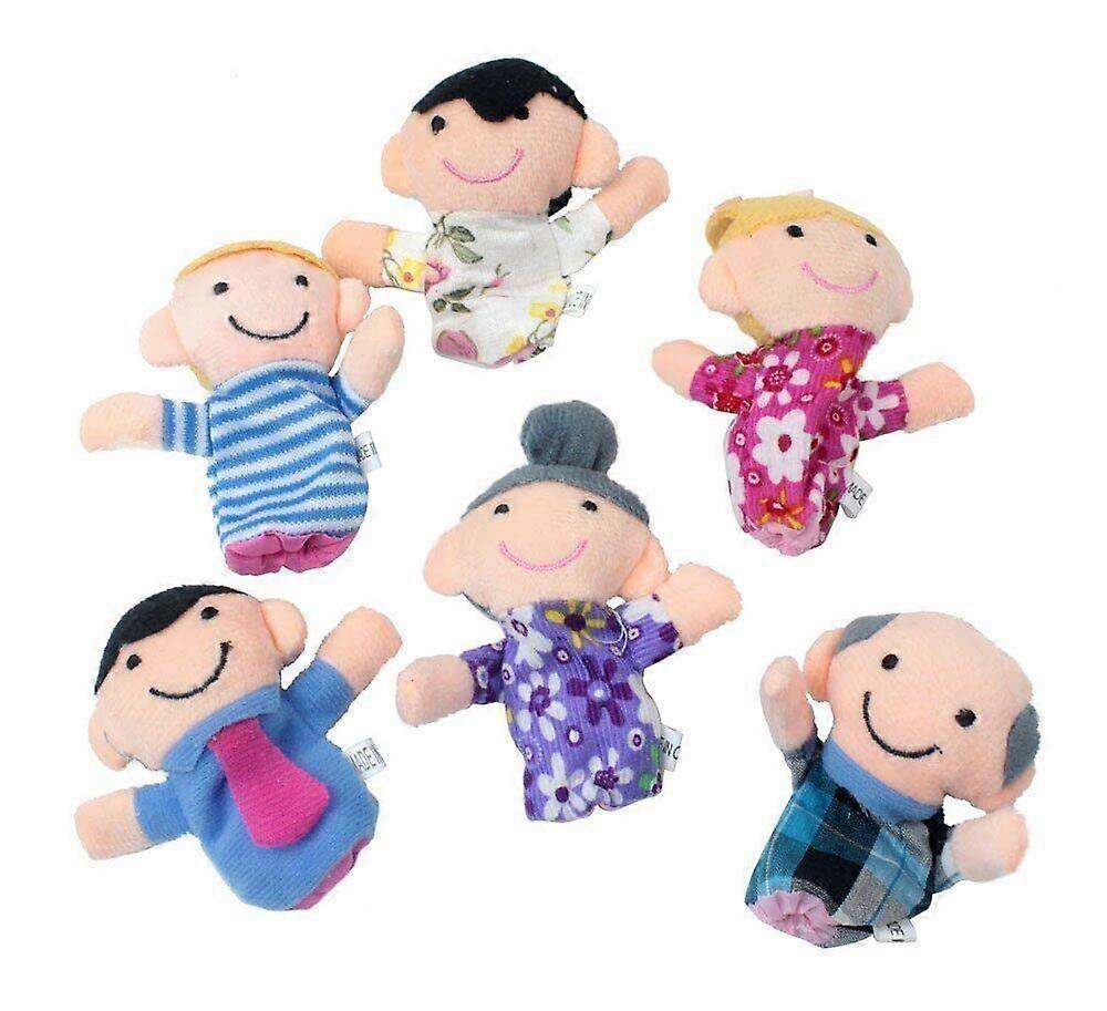 Happy Family Member Finger Puppet Set for Toddlers and Preschoolers, 6-Piece Colorful Plush Puppets with Durable Craftsmanship