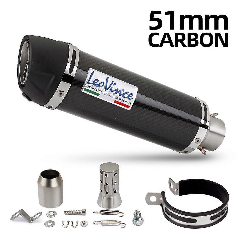 Silenciador de escape de motocicleta universal LeoVince 51mm Interface com DB Killer para Z1000 GSR600 FZ6N R1 CBR600RR NMAX