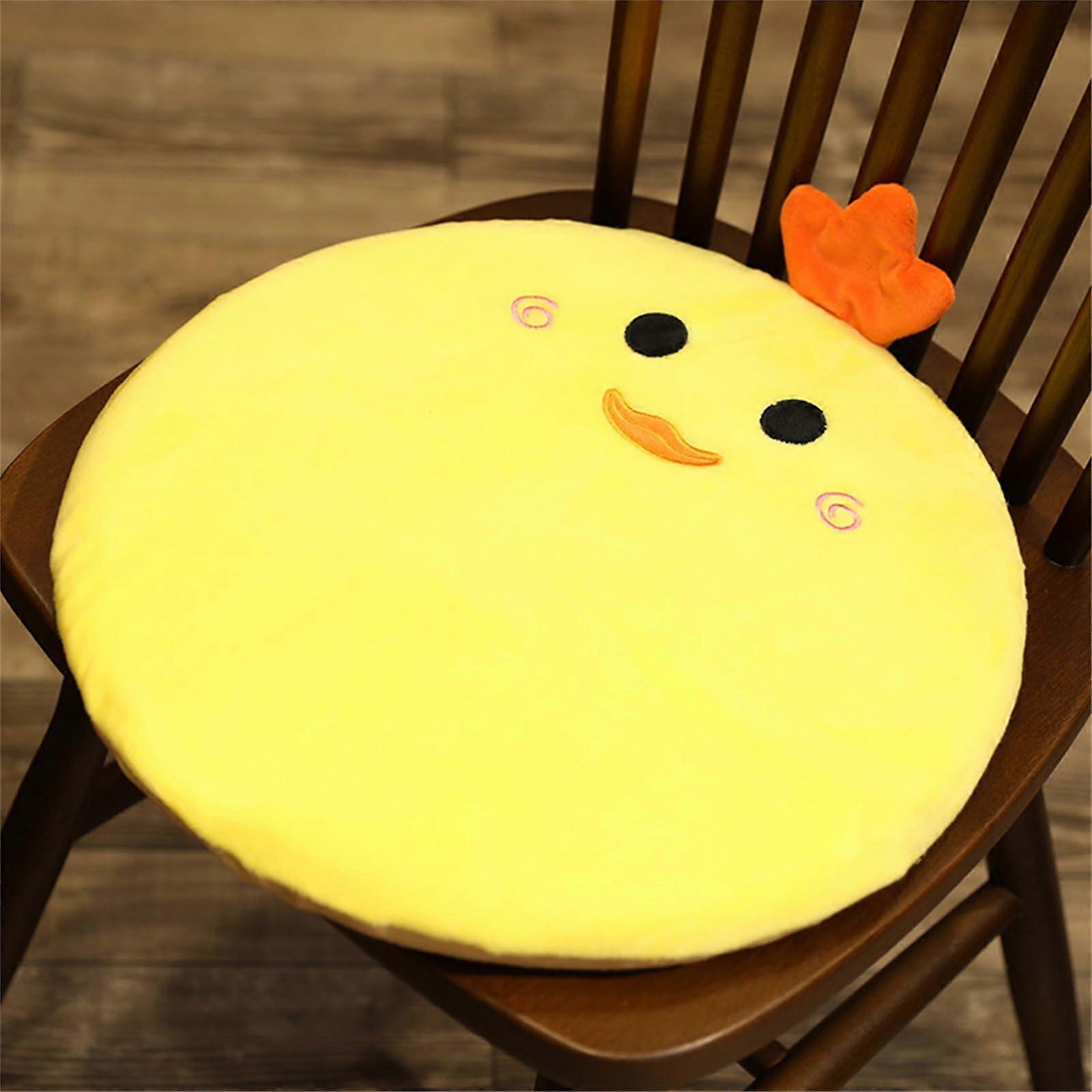 Round Seat Cushion for Children, Memory Foam Round Cushion for Chairs, Soft Fruit Floor Cushion for Home, Office, Car, Tatami (Chicken)