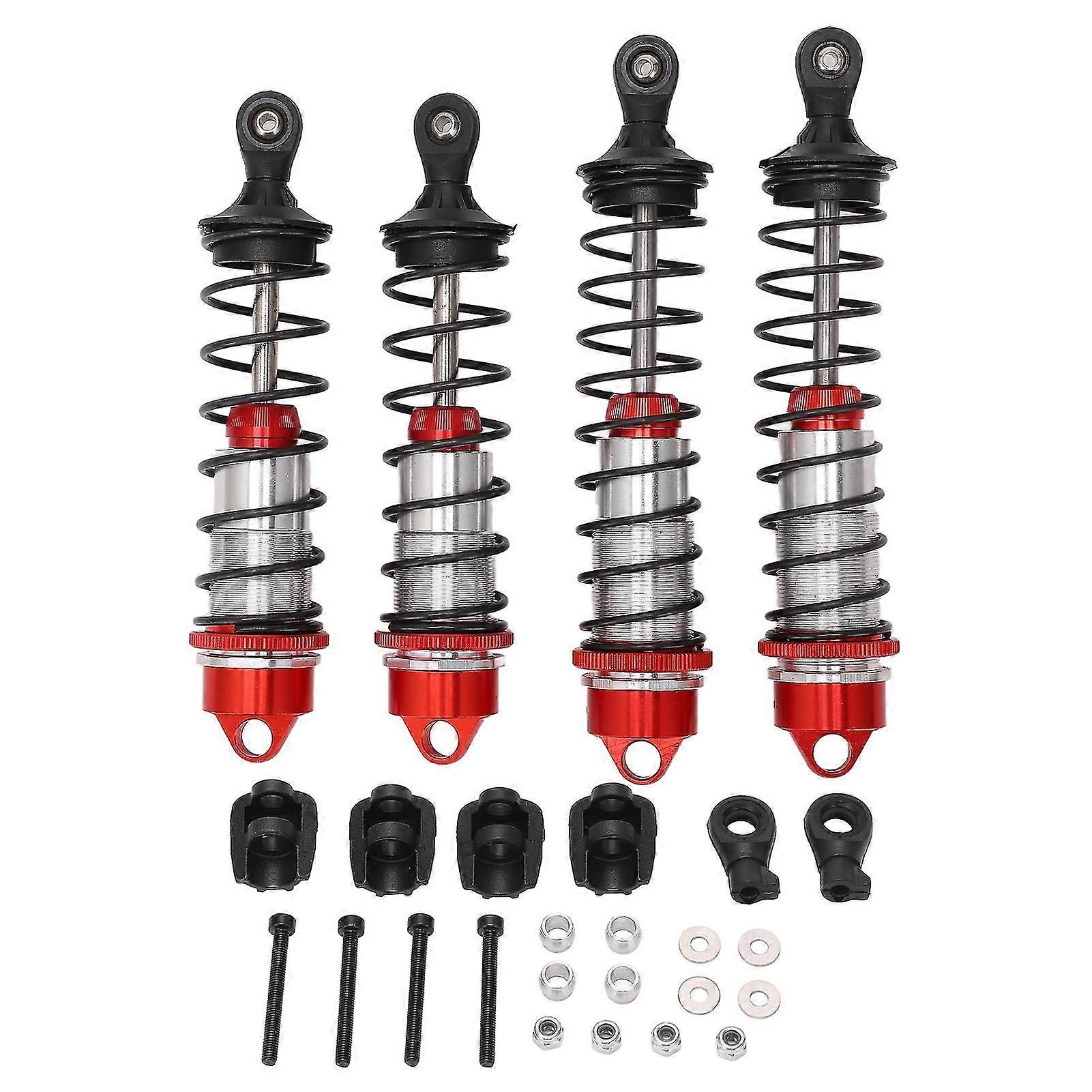 Qukaim RC Federdämpfer RC Stoßdämpfer Vorne Hinten Aluminiumlegierung für ARRMA 1/7 MOJAVE 1/8 Kraton RotHohe Festigkeit, 2er-Pack