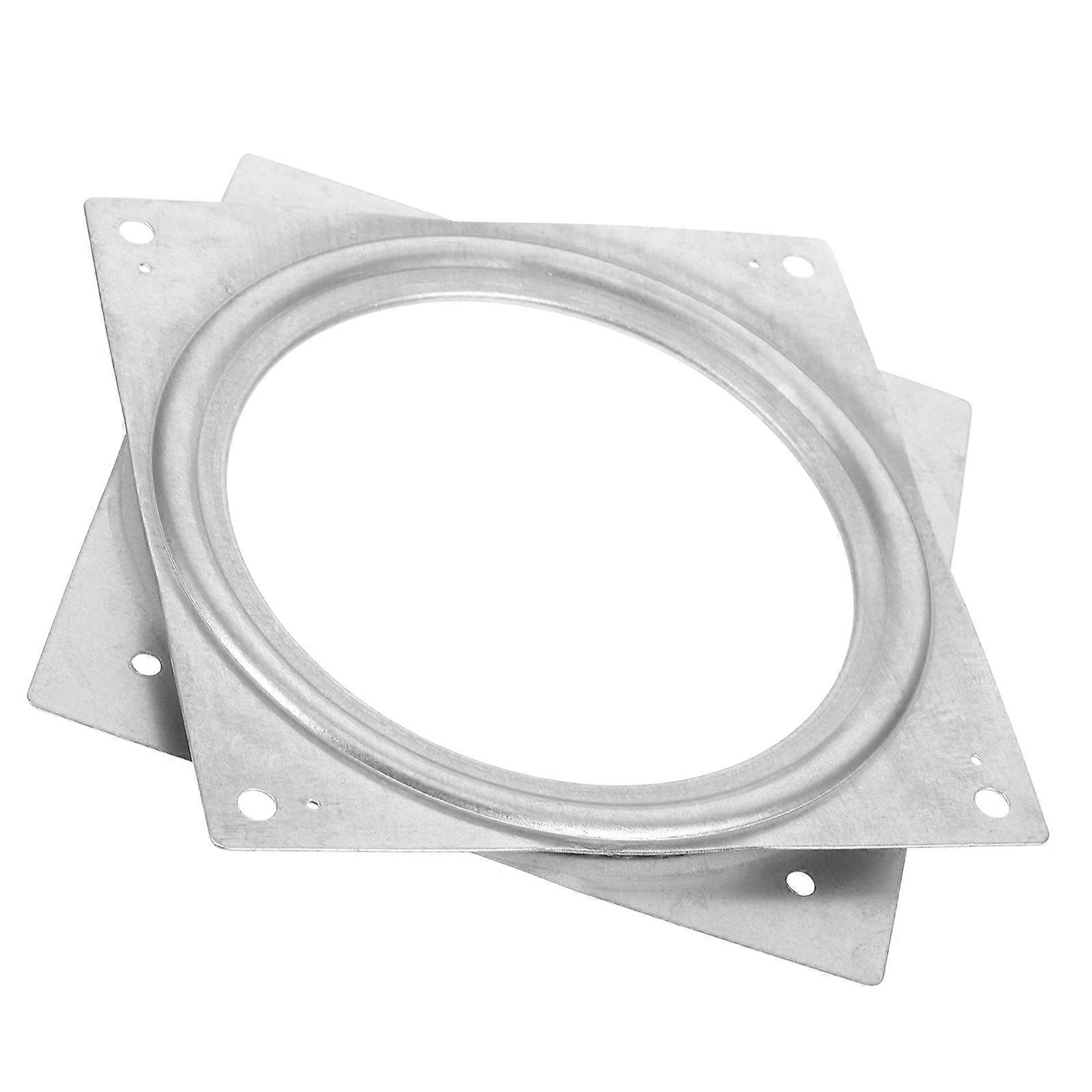Square Rotating Plate Turntable Bearings Hollow Design For Kitchen Storage Rack Silver 15.40X15.40X0.90CM 360 Degree Rotation 1Set