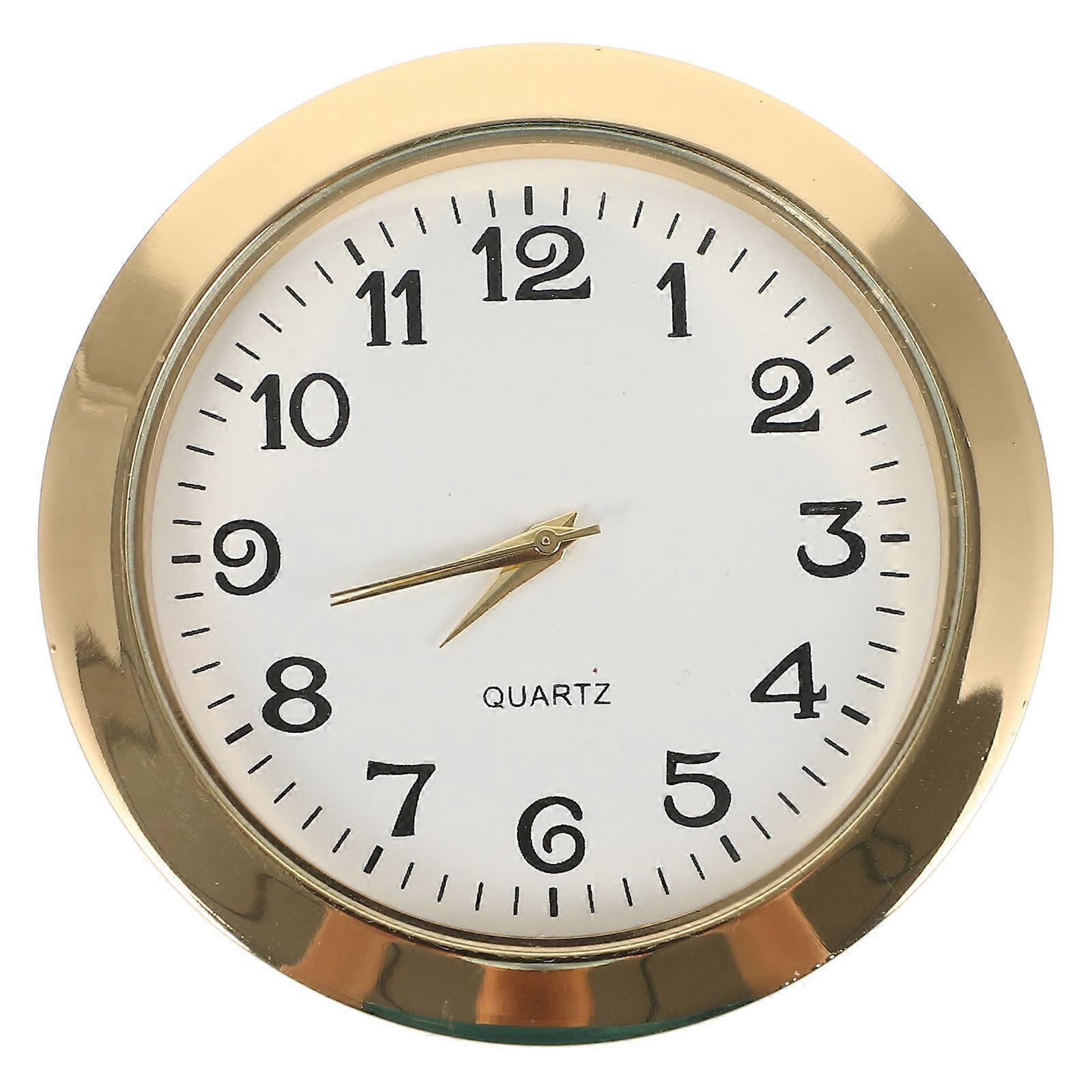 Clock Numerals Kit Miniature Quartz Clock Insert Round Roman Numeral Design Crafting Needs Golden 5.50X5.50X1.00CM 1Pack