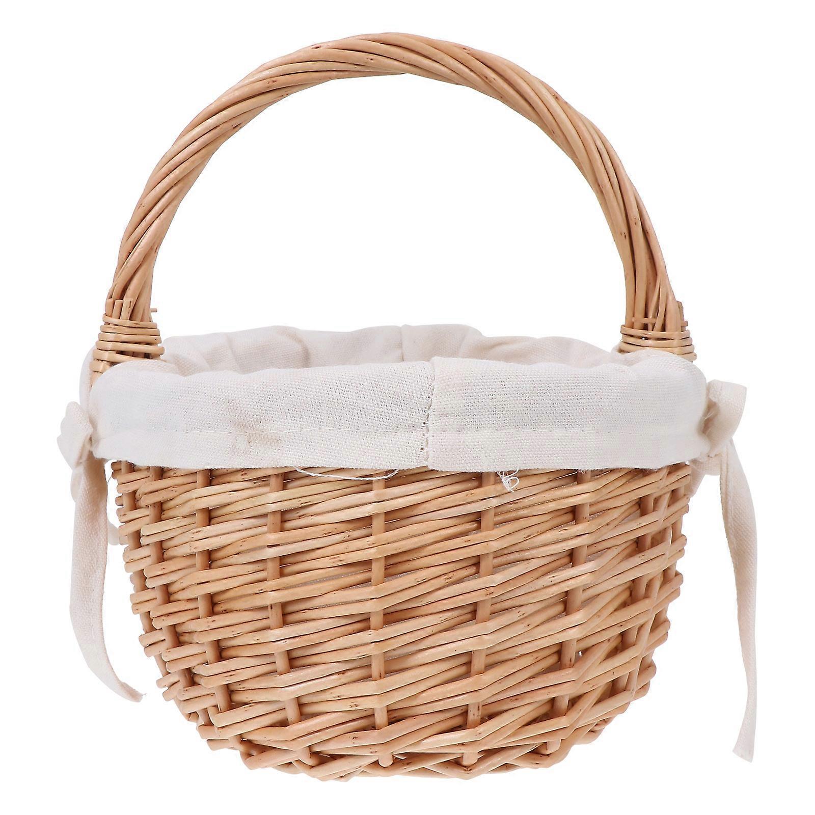 Wicker Handheld Flower and Vegetable Basket 1 Set Rattan Storage Solution