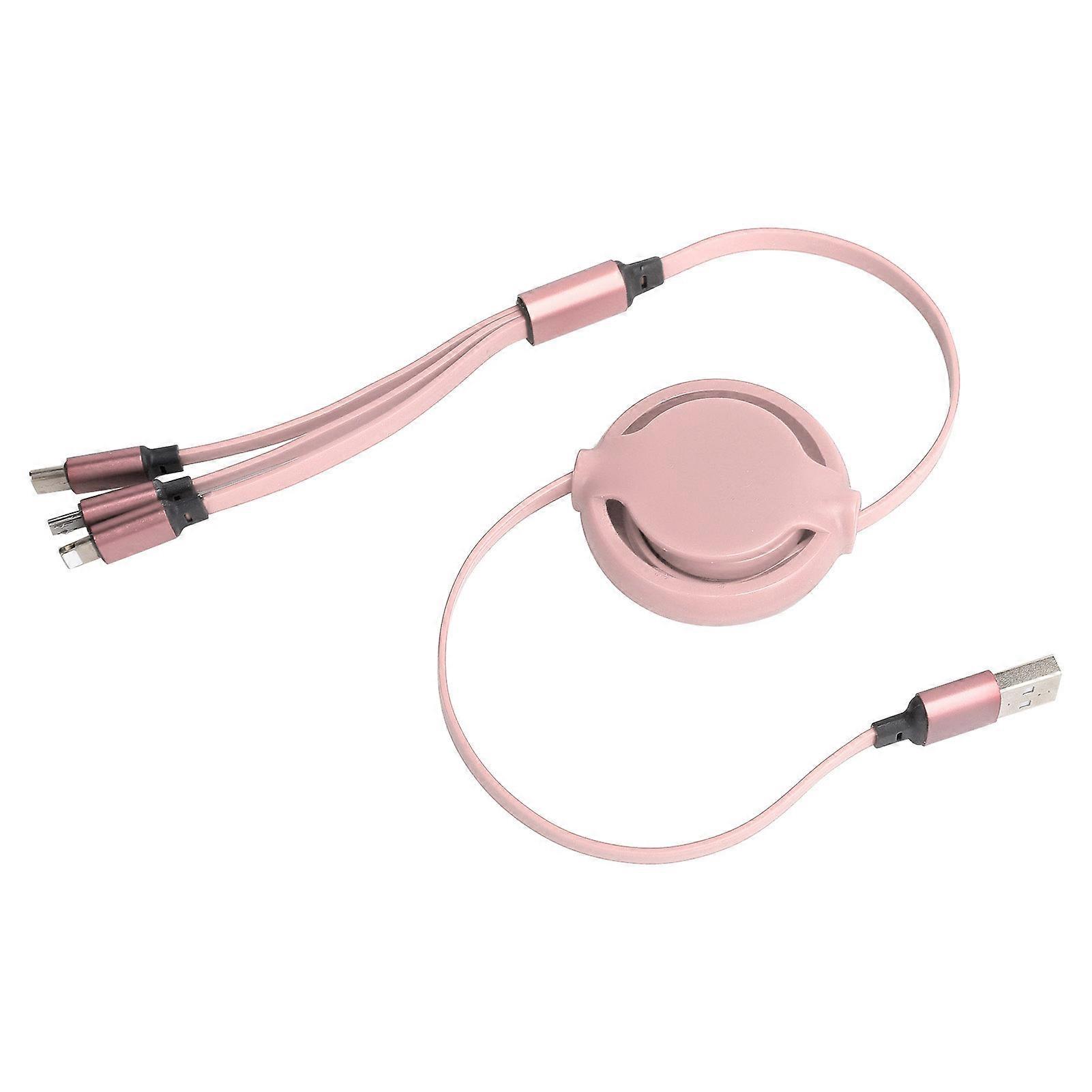 3‑in‑1 USB Charging Cable Multi Retractable Fast Charger Cord for IOS/Type C/Micro Port