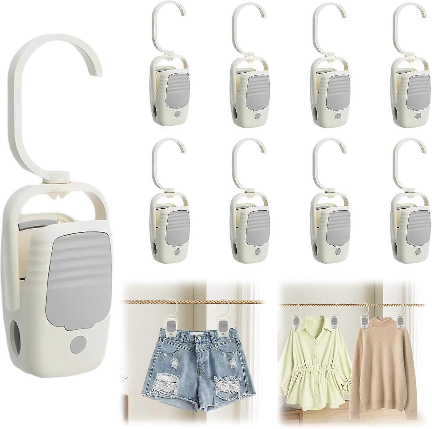 9 PCS Laundry Hooks with Clips,Clothes Pins with Hooks for Hanging