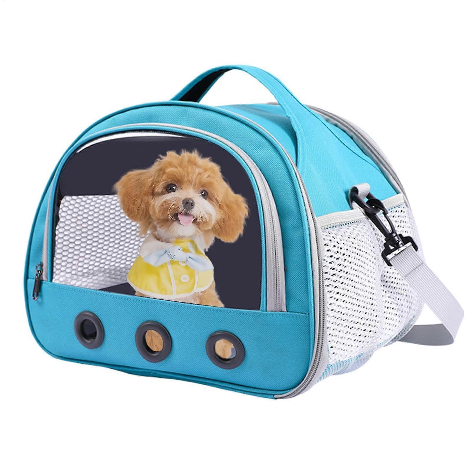 Bunny Carrier, Portable for Small Pets, 8.1x6.9x2.8 inches, Breathable Lightweight, Safe for Hamsters, Rabbits (Blue)