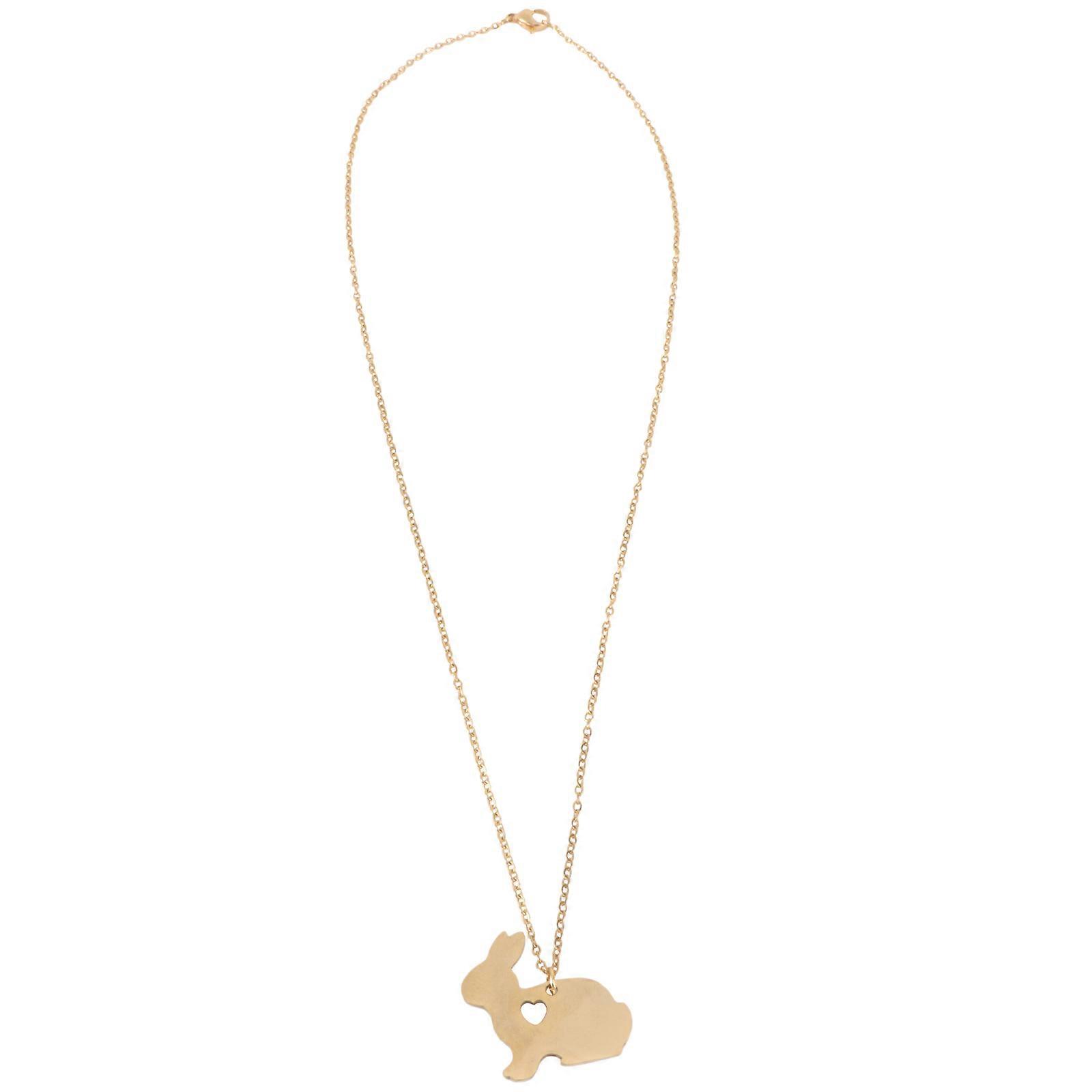 Collier lapin en forme de lapin en acier inoxydable doré Accessoire de mode 1Pack