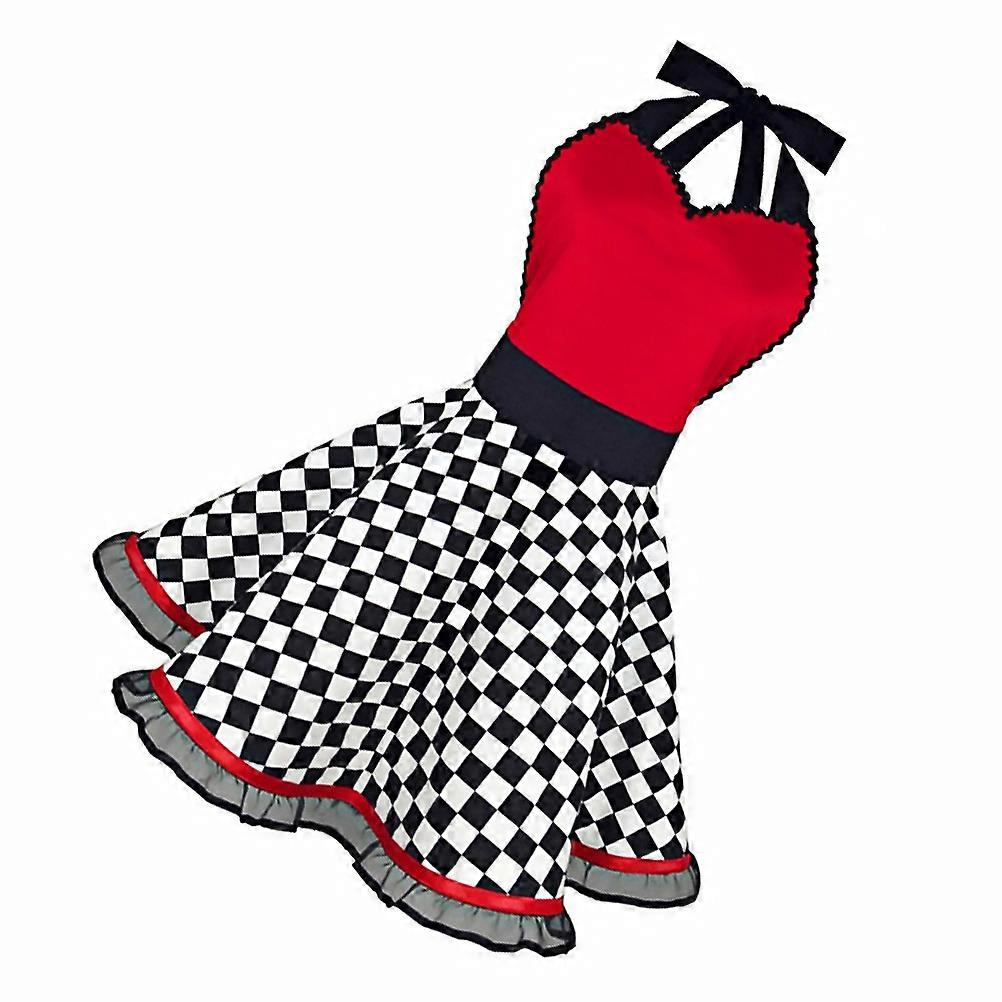 Chess Pattern Apron Cotton Kitchen Sleeveless Apron for Cooking