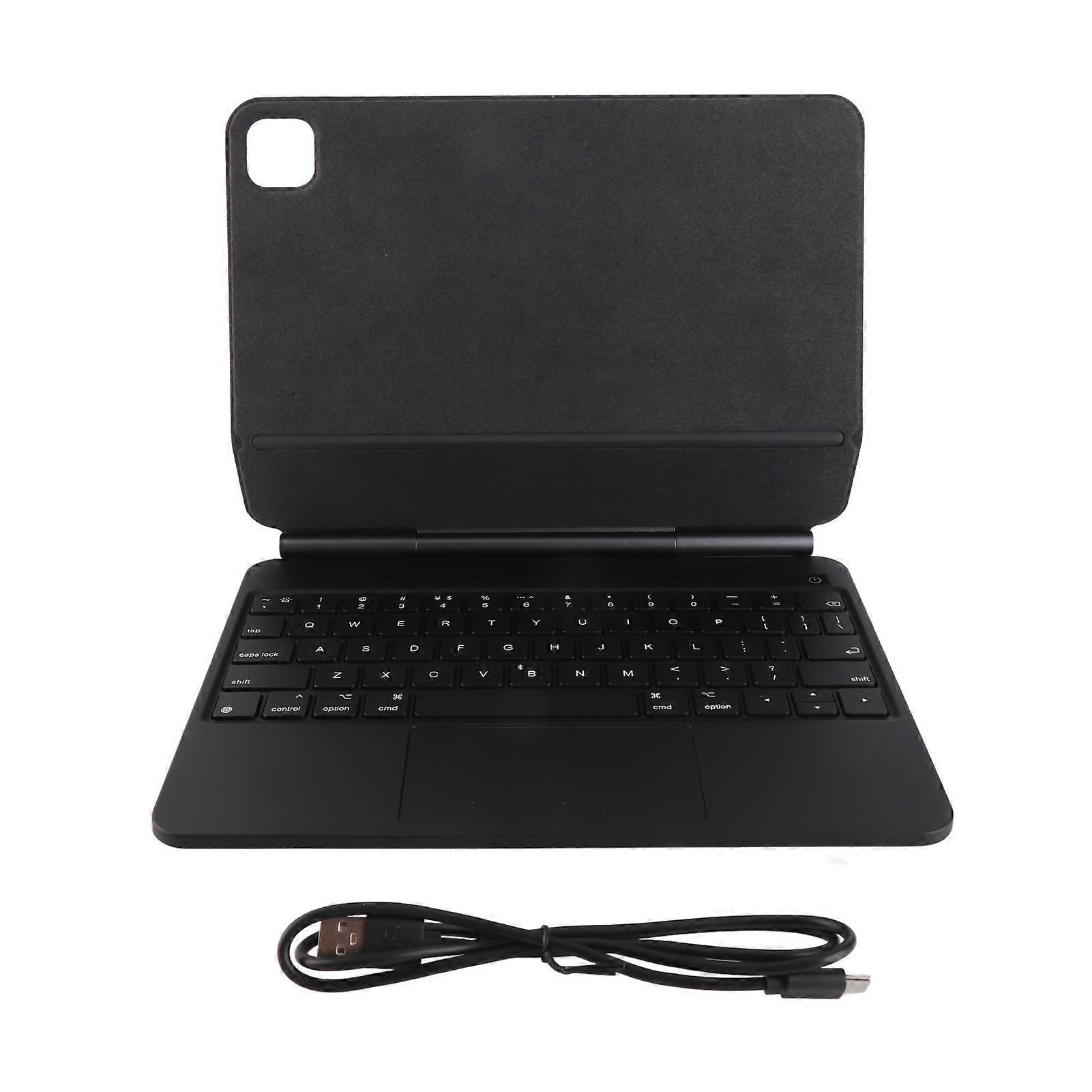 BT Magnetic Suction Touch Control Keyboard with Protective Shell Compatible with for Air 4/5 Black Without Backlight