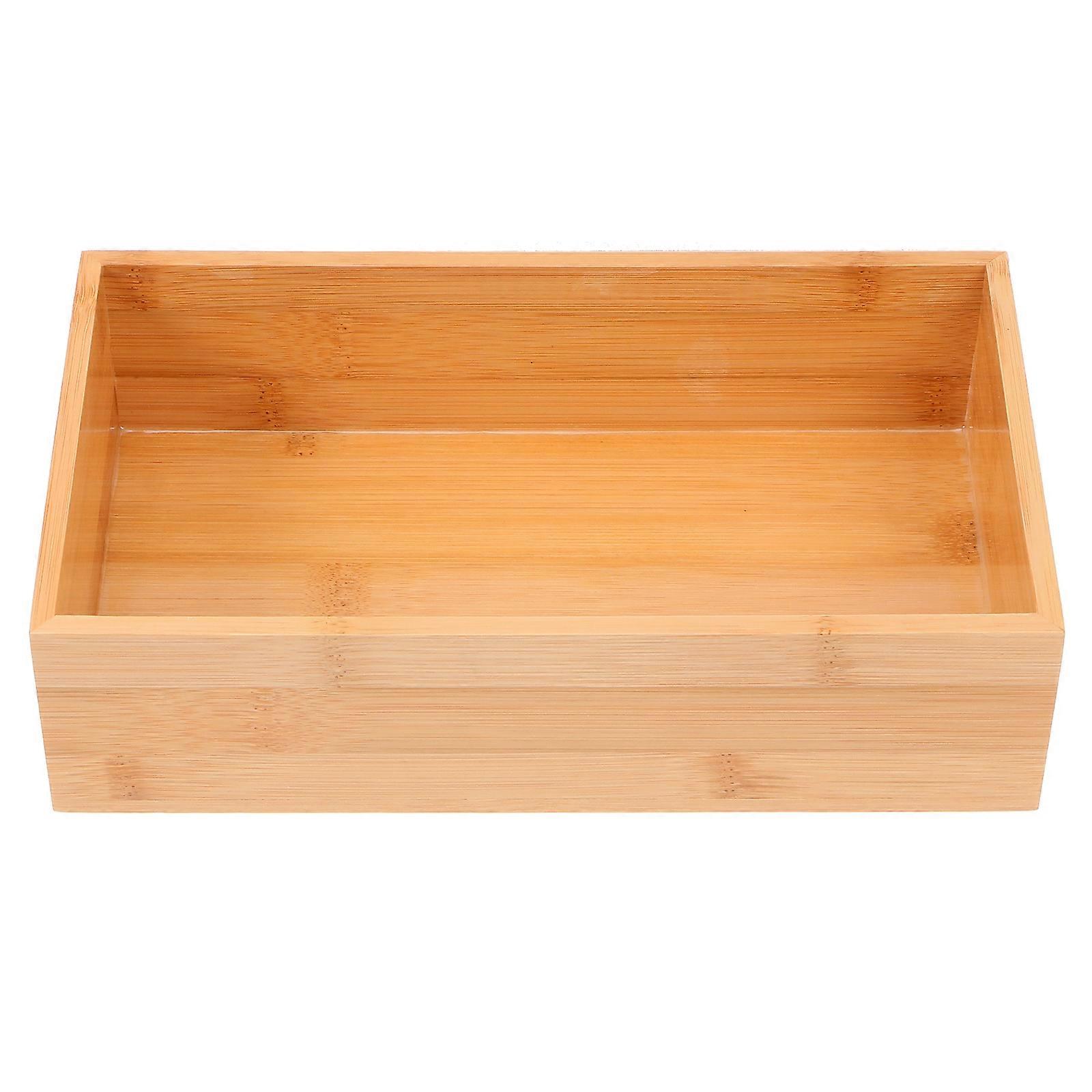 Bamboo and Wood Storage Box, Desktop Organizer for Home Use, Stylish Room Decoration, Safe Material for Item Arrangement