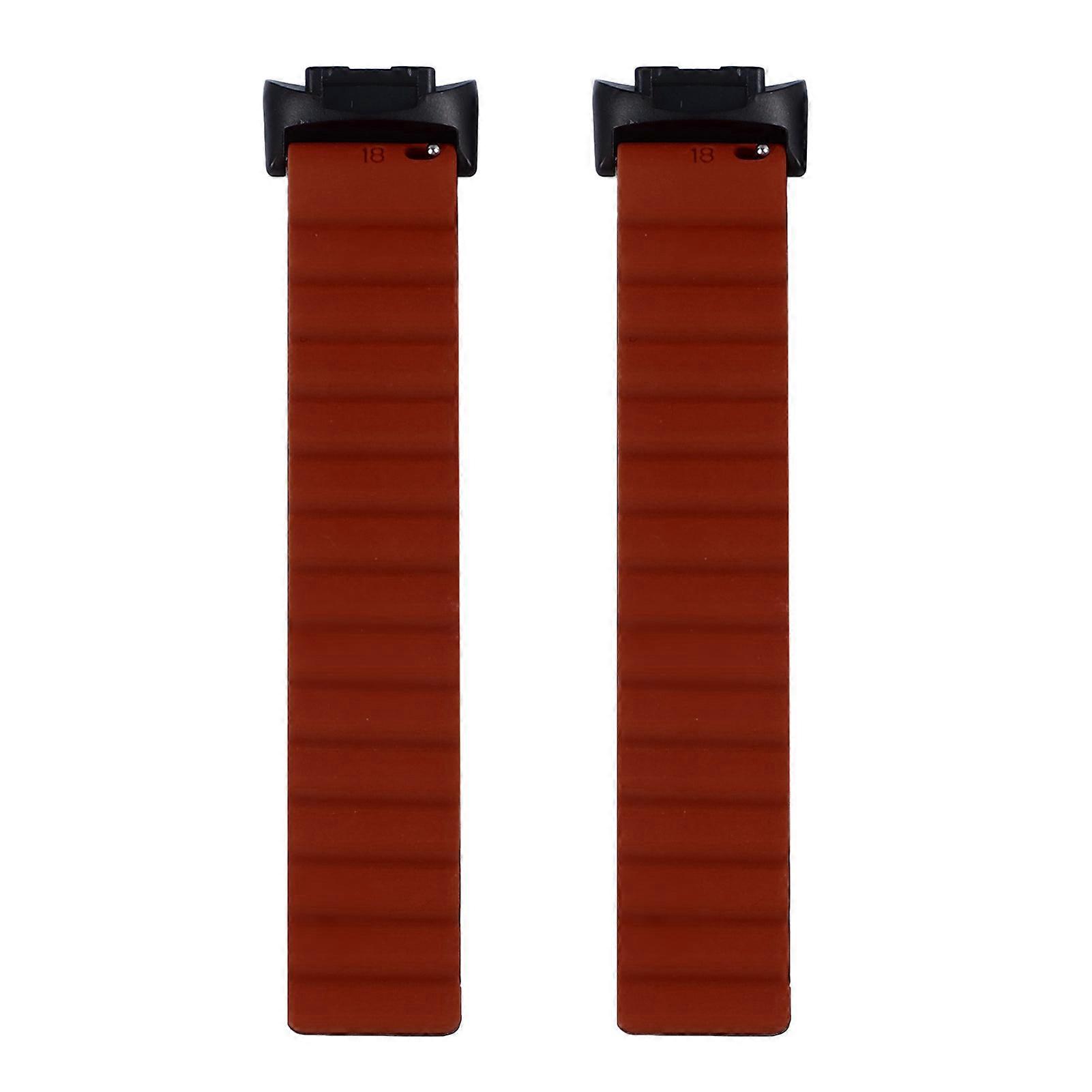 Magnetic Watch Strap Replacement Skin Friendly Soft Comfortable Lightweight Silicone Magnetic Watch Band Black and Wine Red