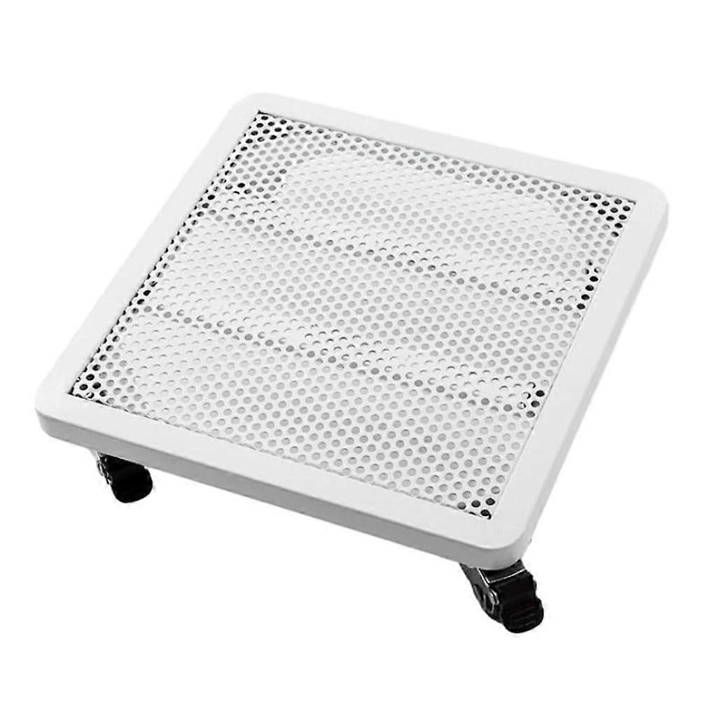 Robust Metal Plant Pot Stand with Wheels, Black Square Rolling Cart for Indoor and Outdoor Large Planters, 25x25x9 cm