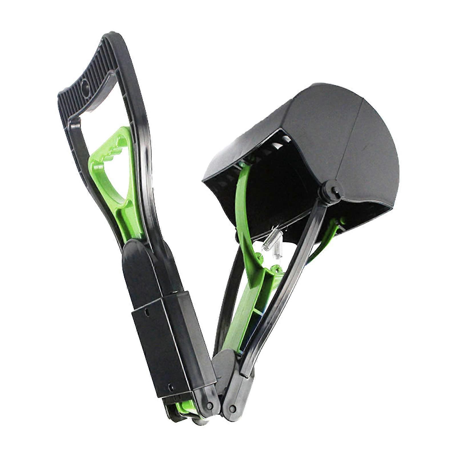 Dog Poop Scoop with Long Handle, 58.4 cm Portable Shovel and Rake Set, Easy-to-Pull Grip for Grass and Dirt Cleanup, Green
