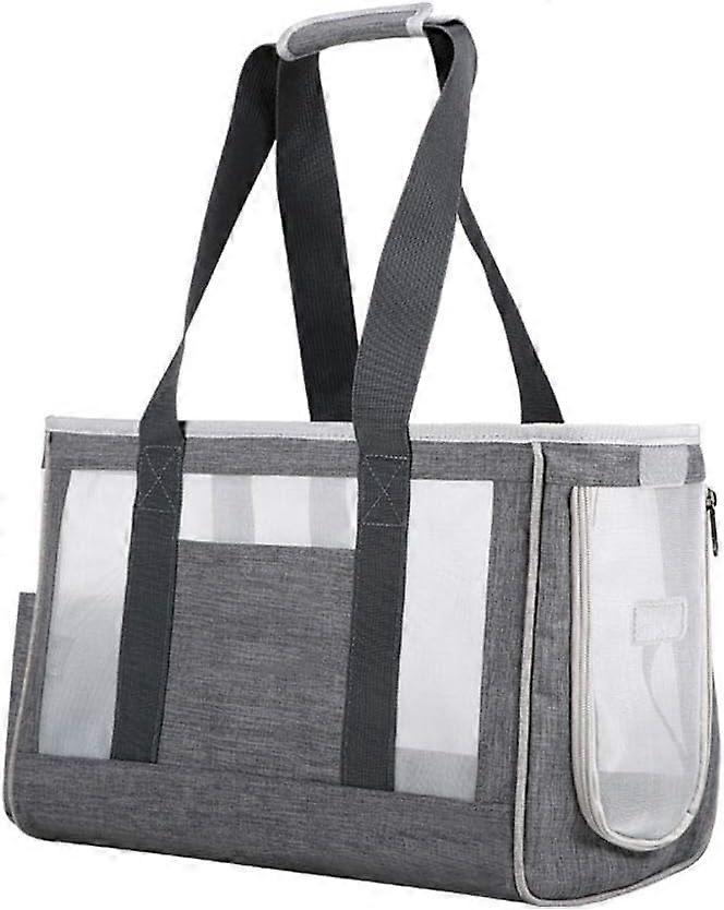 Pet Carrier for Cats and Dogs, Portable and Breathable, Durable Mesh, Lightweight Large Size in Grey