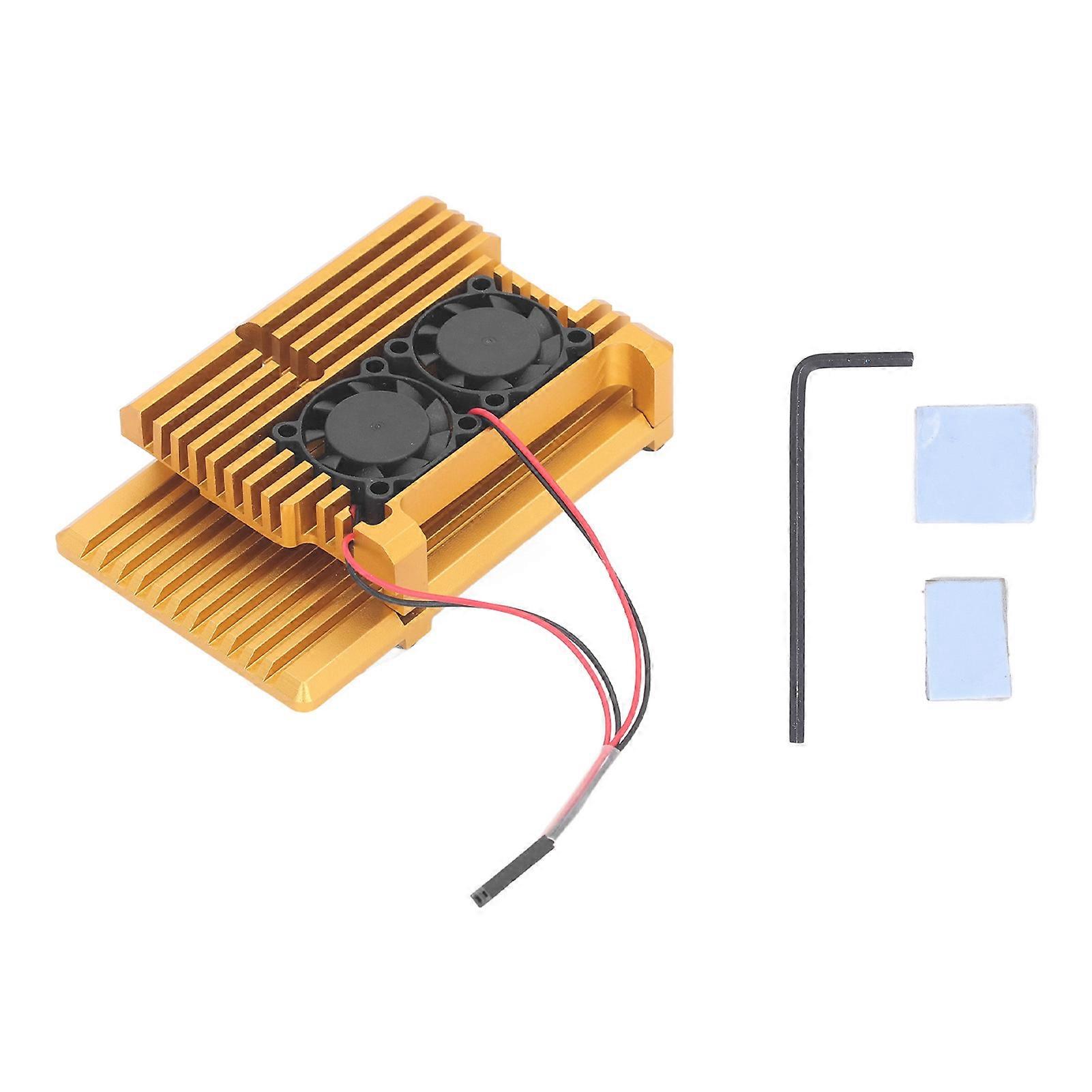 4B jäähdytystuuletin metallikuori alumiiniseoskotelo jäähdytyselementin tuulettimella Pi4-emolevyn kullalle