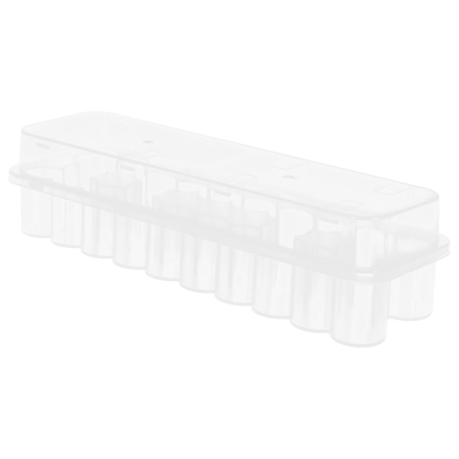 24pc Vial Compartment Case with Cover Transparent Storage Box for Essential Oils, Lab Vials, and Test Tubes with Organized Grid Design for