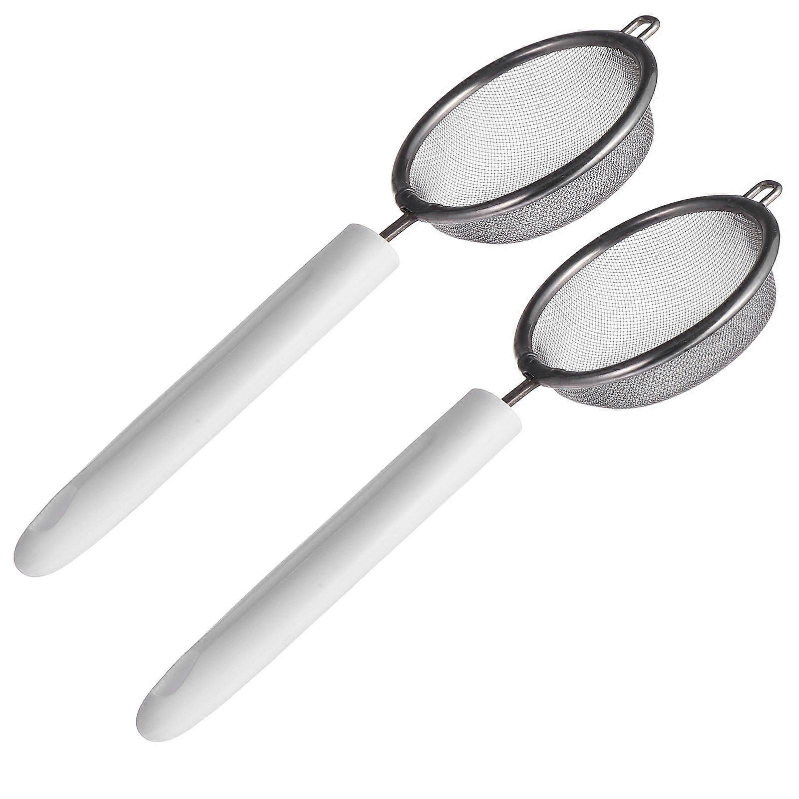 Handheld Flour Sifter with Fine Mesh for Kitchen Use Made of 410 Stainless Steel 201 Mesh White