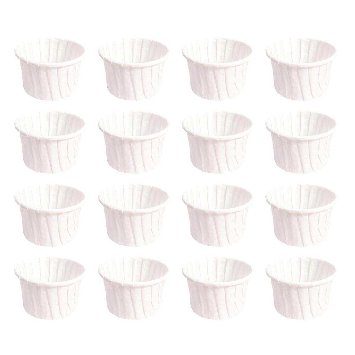 Disposable Cake Cups for Dessert Use White Paper Party Supplies 100pcs Heat Resistant 3.54 inches