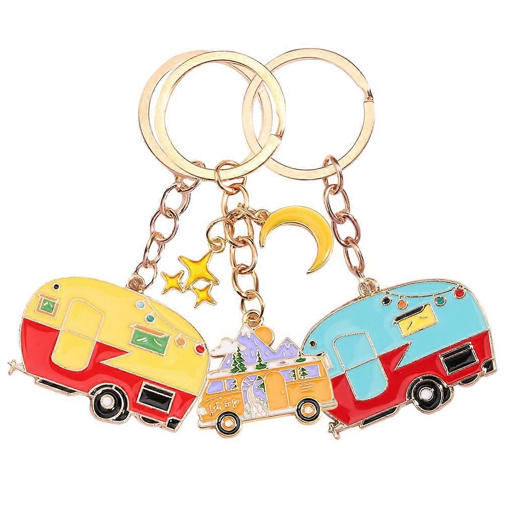 3 個の DIY ペンダント キーホルダー – トラベル トレーラー、バッグ、キーリング用のクリエイティブ キャンピング カー キーホルダー – 愛好家のためのシックで繊細なオーナメント アクセサリー