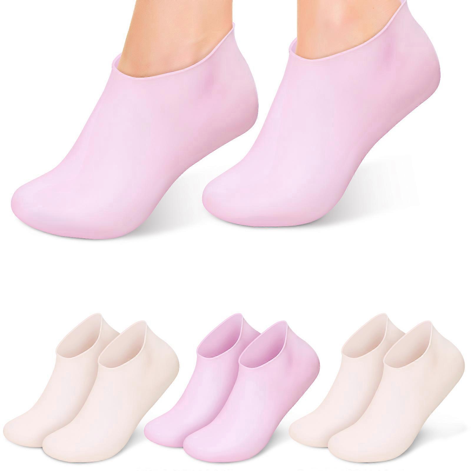 Silicone Moisturizing Socks for Women Foot Care Spa Socks Comfortable Soft and Elastic Assorted Color Fits Most Feet Sizes