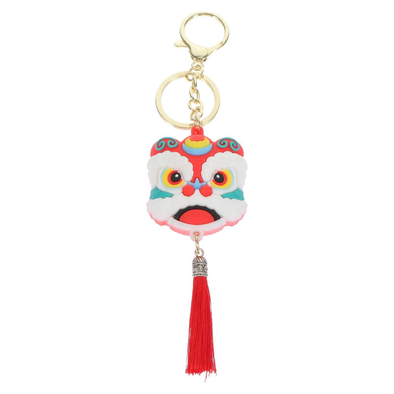 Lion Dancing DIY Keyholder Alloy Polyester Material Backpack Decor 18X4.5X2.4CM 1Pcs