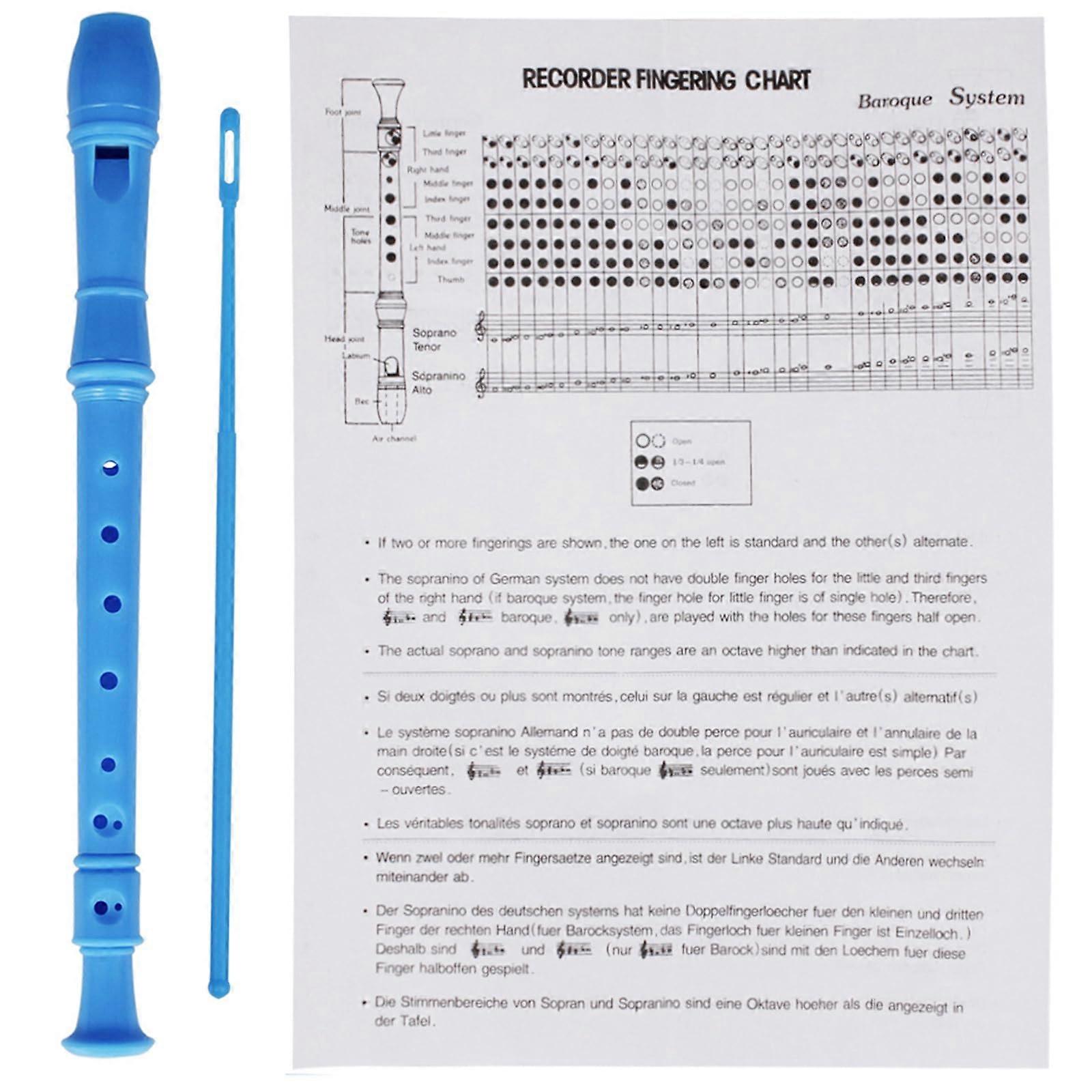 Professional Treble Recorder 8 Hole Soprano Recorder Clarinet with Cleaning Rod Woodwind Instruments for Beginners Students