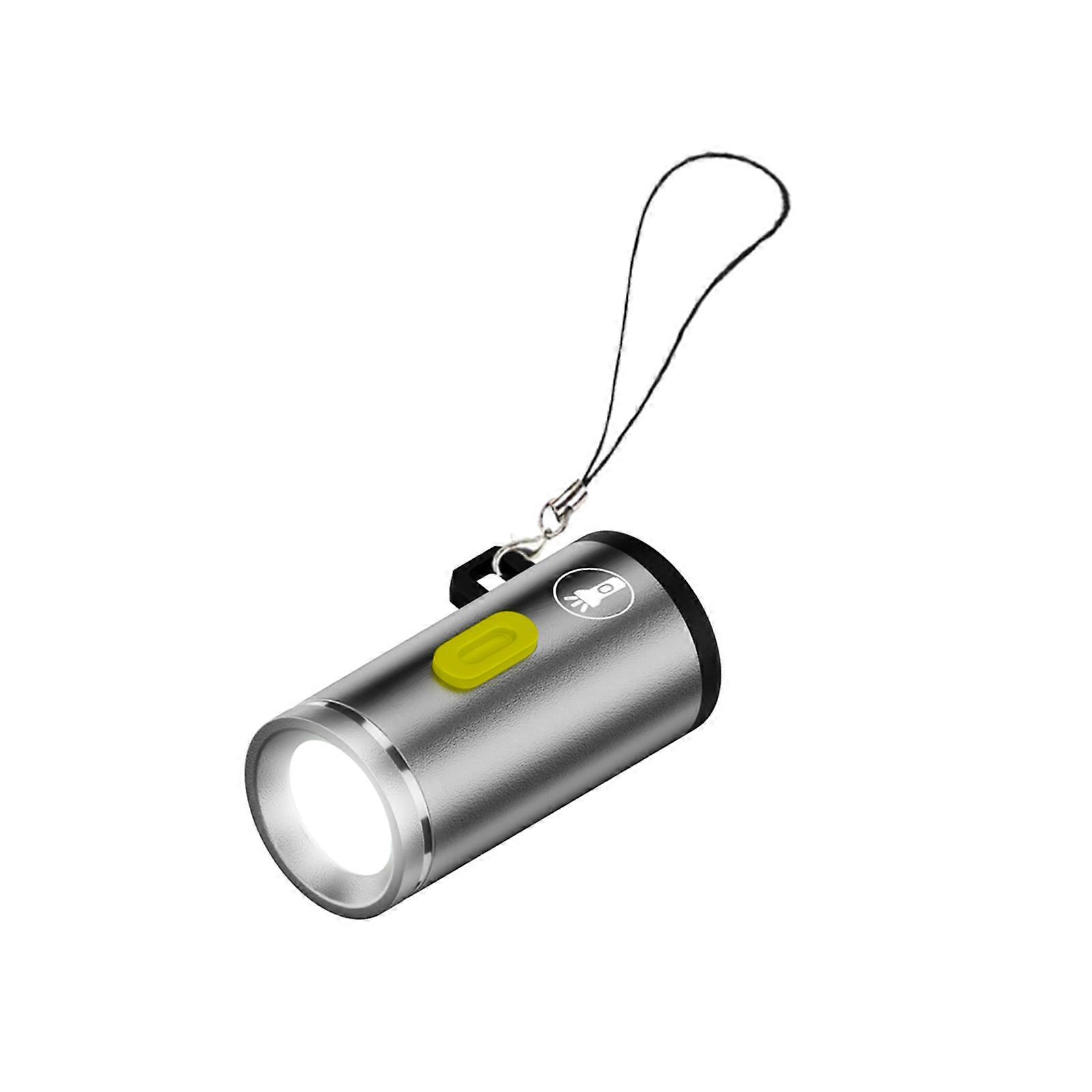 Hand Type C Supply LED Flashlight For Outdoor Activity And Emergency Situations 210Lumens High Brightness LED Light  Silver