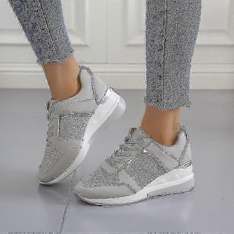Lace-up Wedge Sports Snickers Women's Vulcanized Casual Comfy Shoes