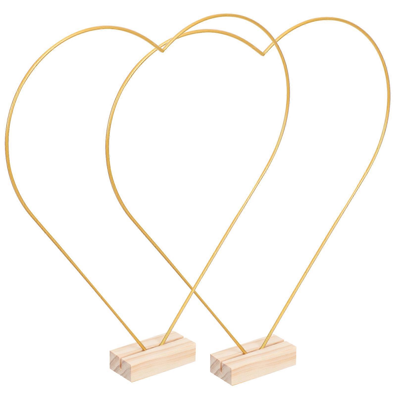 Wire Heart Wreath Frame Multi-Function Metal Hoops for 1Set Party