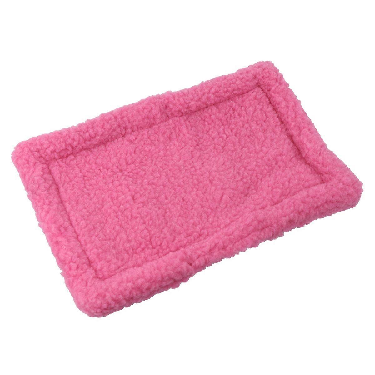 Pink Plush Hamster Warm Cushion for Winter Use 30x20cm Lightweight and Easy to Clean for Small Pets