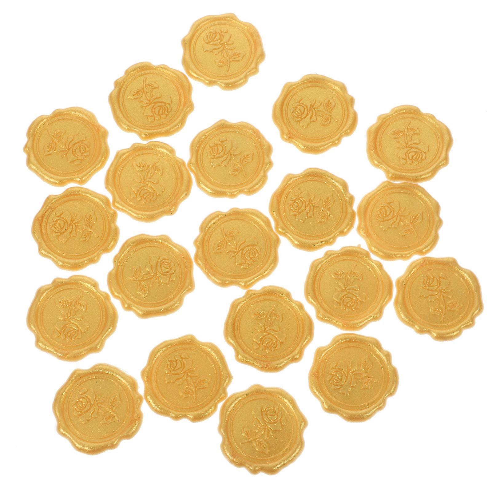 Golden Plastic Wax Seal Stickers for Decoration Use Easy to Apply with Self Adhesive Backing 20