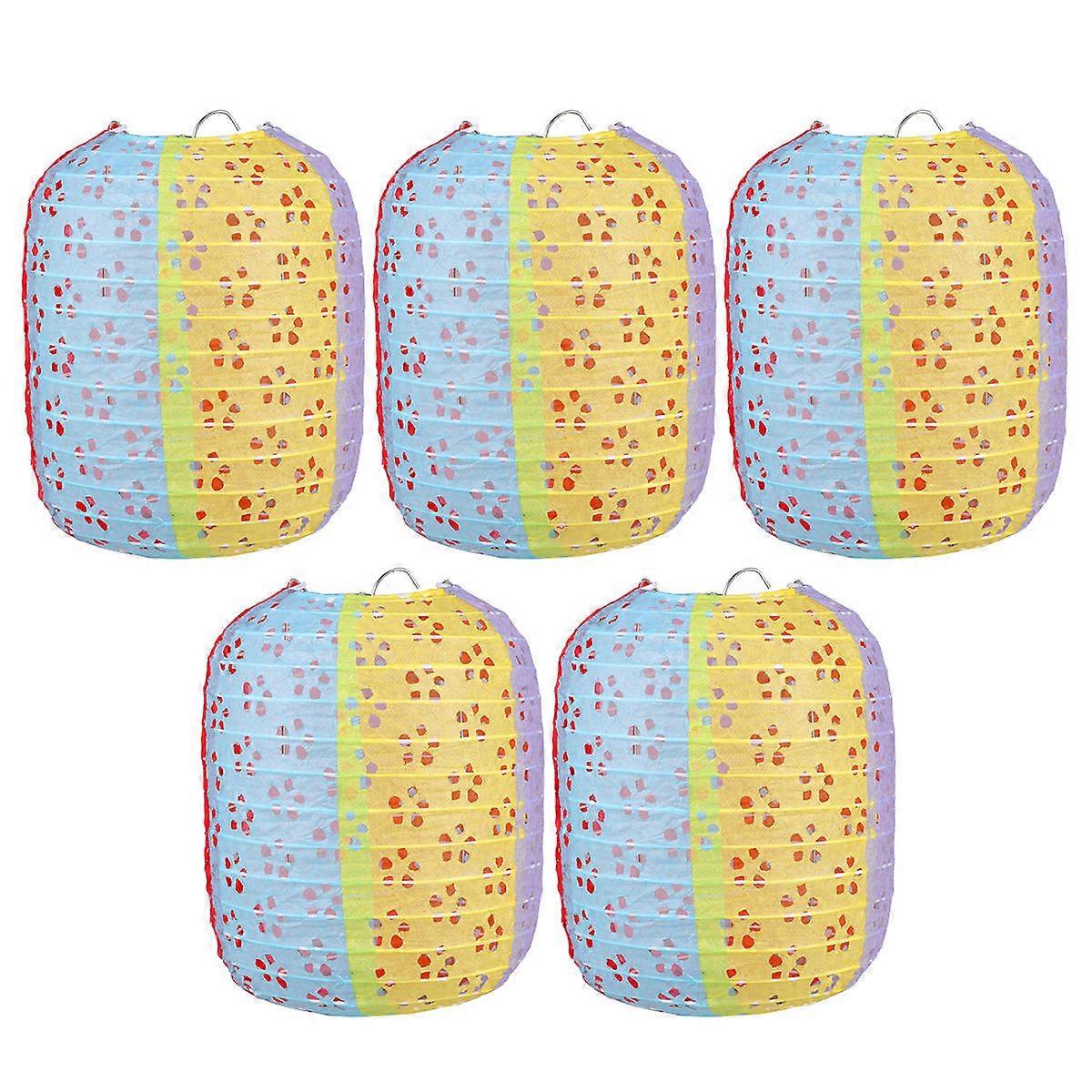 Hanging Paper Lanterns for Decor with Wire Frame Easy to Assemble Foldable Paper Lanterns Pieces