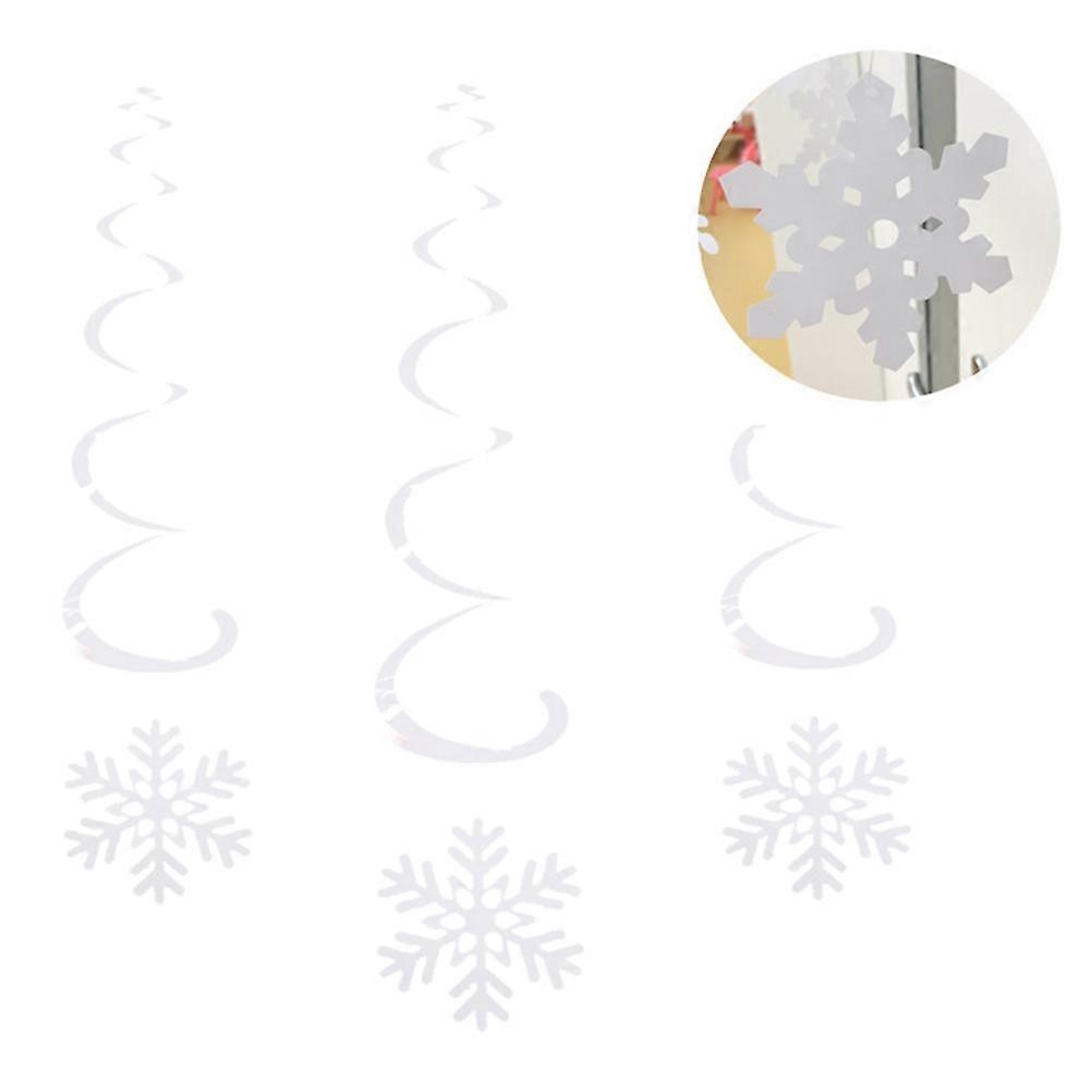 Snow Theme Party Decoration Dangling Swirls Spiral Hanging Ornaments 6Set