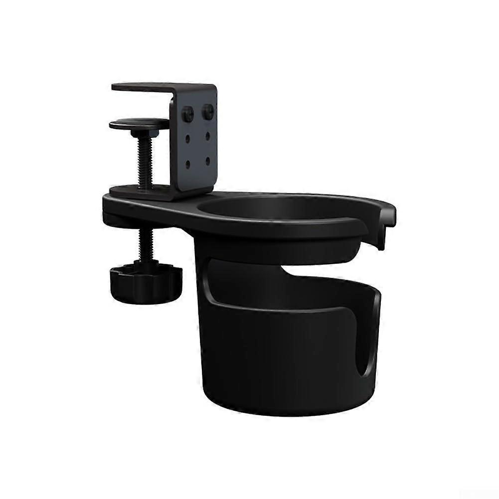 Rotating and Adjustable Desk Beverage Holder Fits Most Desks, 360-Degree Rotation, Space-Saving Desktop Drink Organizer